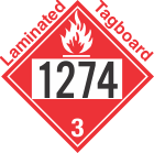 Flammable Class 3 UN1274 Tagboard DOT Placard