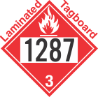 Flammable Class 3 UN1287 Tagboard DOT Placard