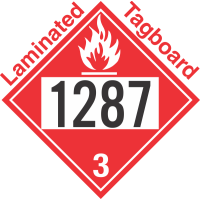 Flammable Class 3 UN1287 Tagboard DOT Placard