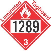 Flammable Class 3 UN1289 Tagboard DOT Placard