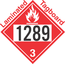 Flammable Class 3 UN1289 Tagboard DOT Placard