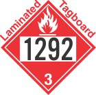 Flammable Class 3 UN1292 Tagboard DOT Placard