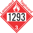 Flammable Class 3 UN1293 Tagboard DOT Placard
