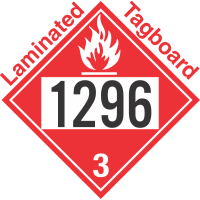 Flammable Class 3 UN1296 Tagboard DOT Placard