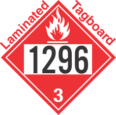 Flammable Class 3 UN1296 Tagboard DOT Placard