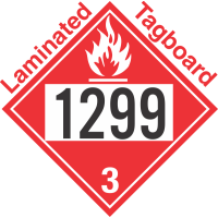 Flammable Class 3 UN1299 Tagboard DOT Placard