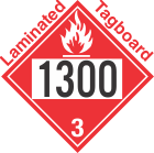 Flammable Class 3 UN1300 Tagboard DOT Placard