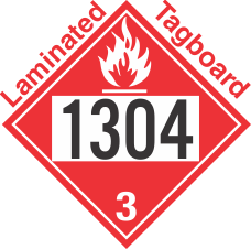 Flammable Class 3 UN1304 Tagboard DOT Placard