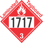 Flammable Class 3 UN1717 Tagboard DOT Placard