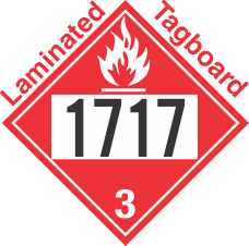 Flammable Class 3 UN1717 Tagboard DOT Placard