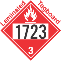 Flammable Class 3 UN1723 Tagboard DOT Placard