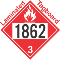 Flammable Class 3 UN1862 Tagboard DOT Placard