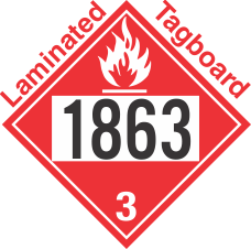 Flammable Class 3 UN1863 Tagboard DOT Placard