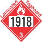 Flammable Class 3 UN1918 Tagboard DOT Placard