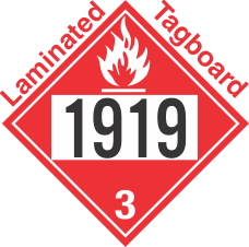 Flammable Class 3 UN1919 Tagboard DOT Placard