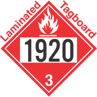 Flammable Class 3 UN1920 Tagboard DOT Placard