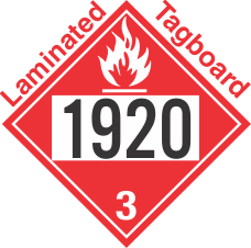 Flammable Class 3 UN1920 Tagboard DOT Placard