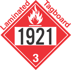 Flammable Class 3 UN1921 Tagboard DOT Placard
