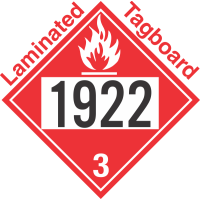 Flammable Class 3 UN1922 Tagboard DOT Placard