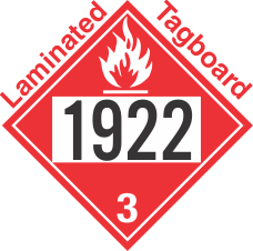 Flammable Class 3 UN1922 Tagboard DOT Placard