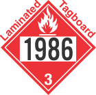 Flammable Class 3 UN1986 Tagboard DOT Placard
