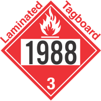 Flammable Class 3 UN1988 Tagboard DOT Placard