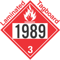 Flammable Class 3 UN1989 Tagboard DOT Placard