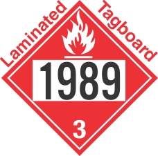 Flammable Class 3 UN1989 Tagboard DOT Placard