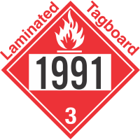 Flammable Class 3 UN1991 Tagboard DOT Placard