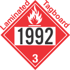 Flammable Class 3 UN1992 Tagboard DOT Placard