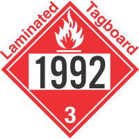 Flammable Class 3 UN1992 Tagboard DOT Placard