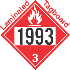 Flammable Class 3 UN1993 Tagboard DOT Placard