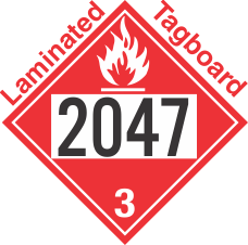Flammable Class 3 UN2047 Tagboard DOT Placard