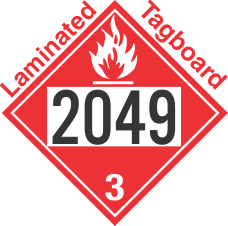 Flammable Class 3 UN2049 Tagboard DOT Placard