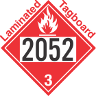 Flammable Class 3 UN2052 Tagboard DOT Placard