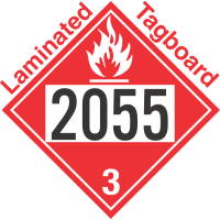 Flammable Class 3 UN2055 Tagboard DOT Placard