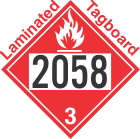 Flammable Class 3 UN2058 Tagboard DOT Placard