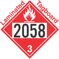 Flammable Class 3 UN2058 Tagboard DOT Placard