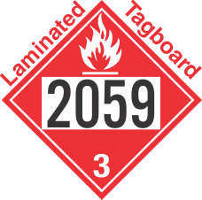 Flammable Class 3 UN2059 Tagboard DOT Placard