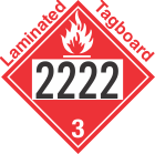 Flammable Class 3 UN2222 Tagboard DOT Placard
