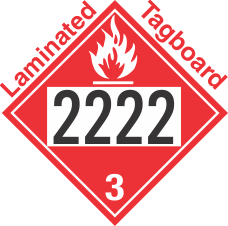 Flammable Class 3 UN2222 Tagboard DOT Placard