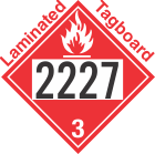 Flammable Class 3 UN2227 Tagboard DOT Placard