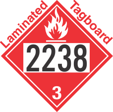 Flammable Class 3 UN2238 Tagboard DOT Placard