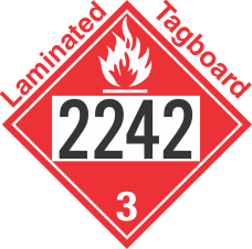 Flammable Class 3 UN2242 Tagboard DOT Placard
