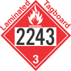 Flammable Class 3 UN2243 Tagboard DOT Placard