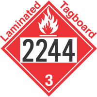 Flammable Class 3 UN2244 Tagboard DOT Placard