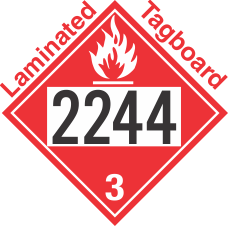 Flammable Class 3 UN2244 Tagboard DOT Placard