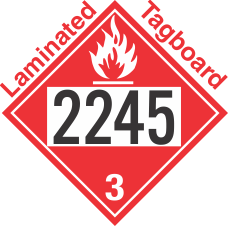 Flammable Class 3 UN2245 Tagboard DOT Placard