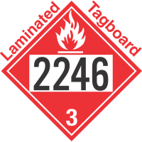 Flammable Class 3 UN2246 Tagboard DOT Placard