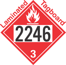 Flammable Class 3 UN2246 Tagboard DOT Placard